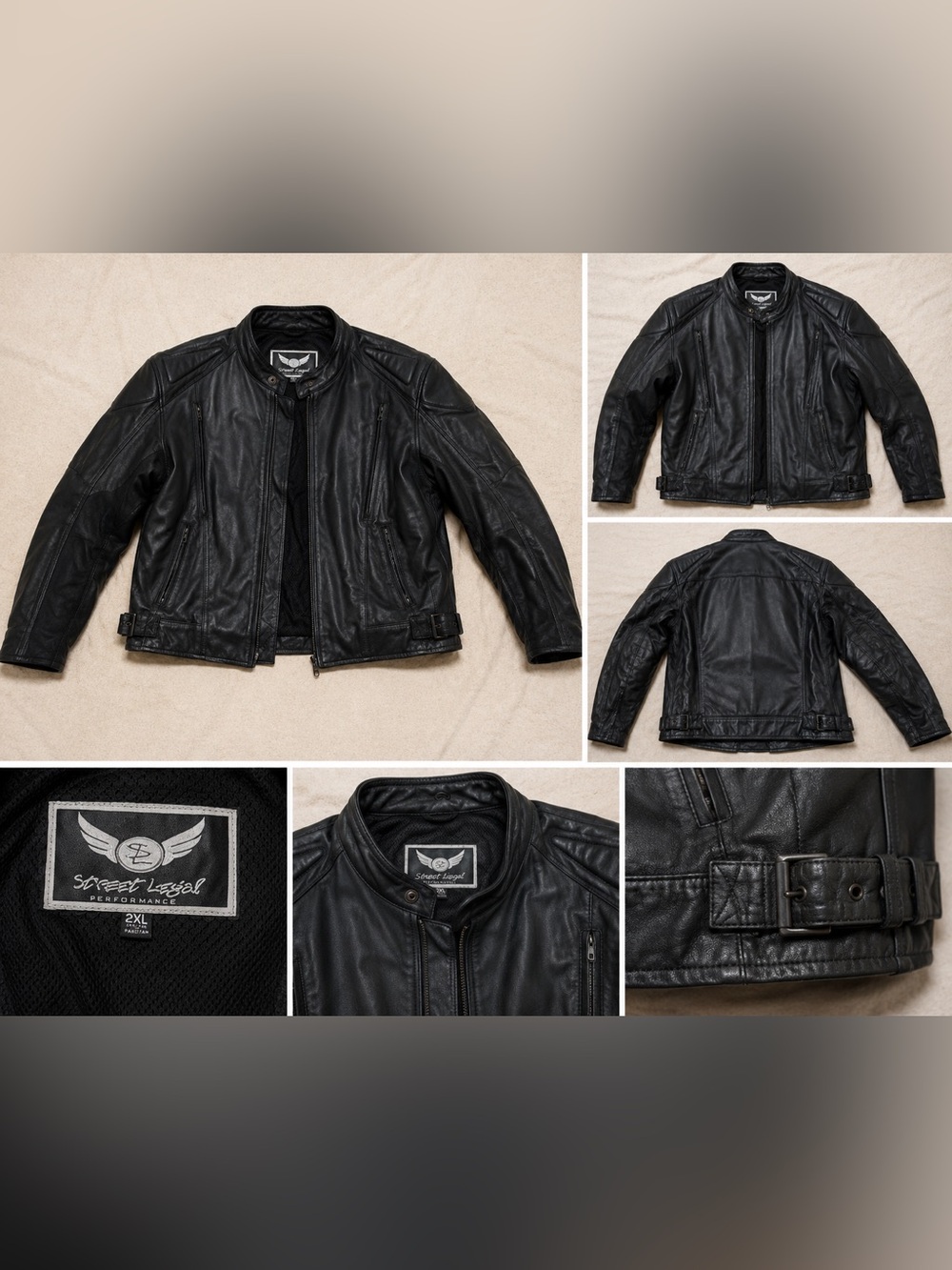 Men’s Black Performance Leather Jacket - Picture 1 of 1